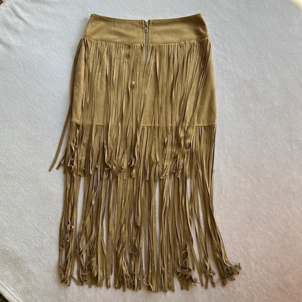 Hot&Delicious Suede Fringe Mini Skirt